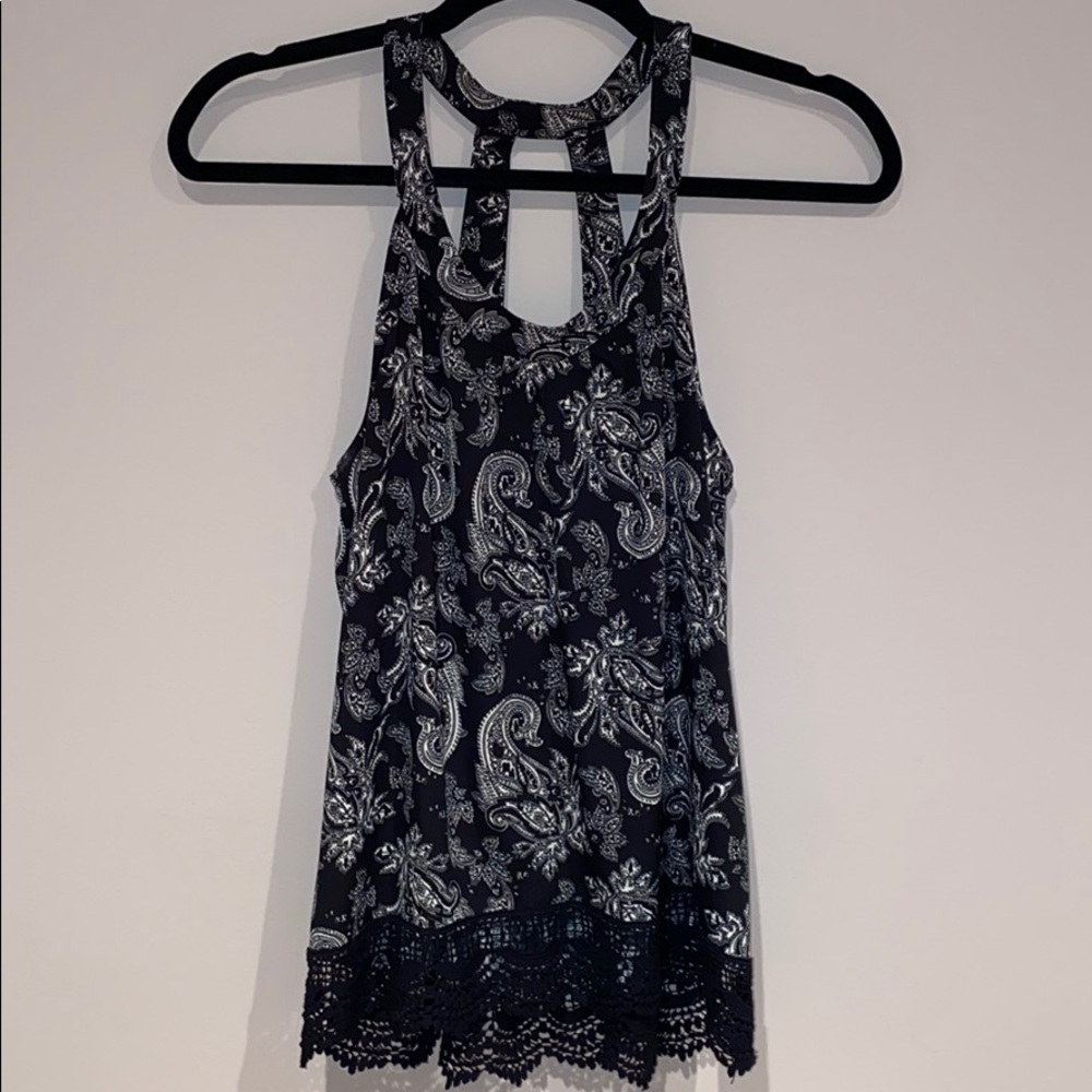 Black and White Paisley Top